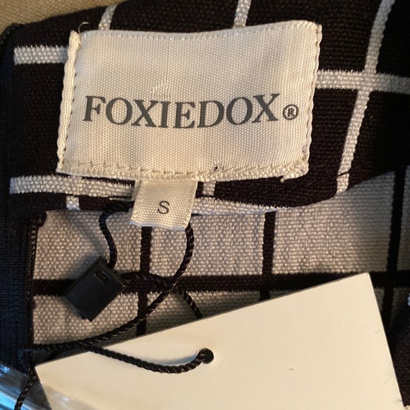 NWT Foxiedox Anthropologie Grid Patterned Rhinestone Rayon Shift Tunic Dress - S - Picture 12 of 15